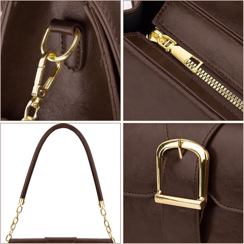 Gosect Shoulder Bag for Women, Cute Soft PU Leather Small Crossbody Purses Handbags, Trendy Underarm Bag Tote Purses for Women - Image 5
